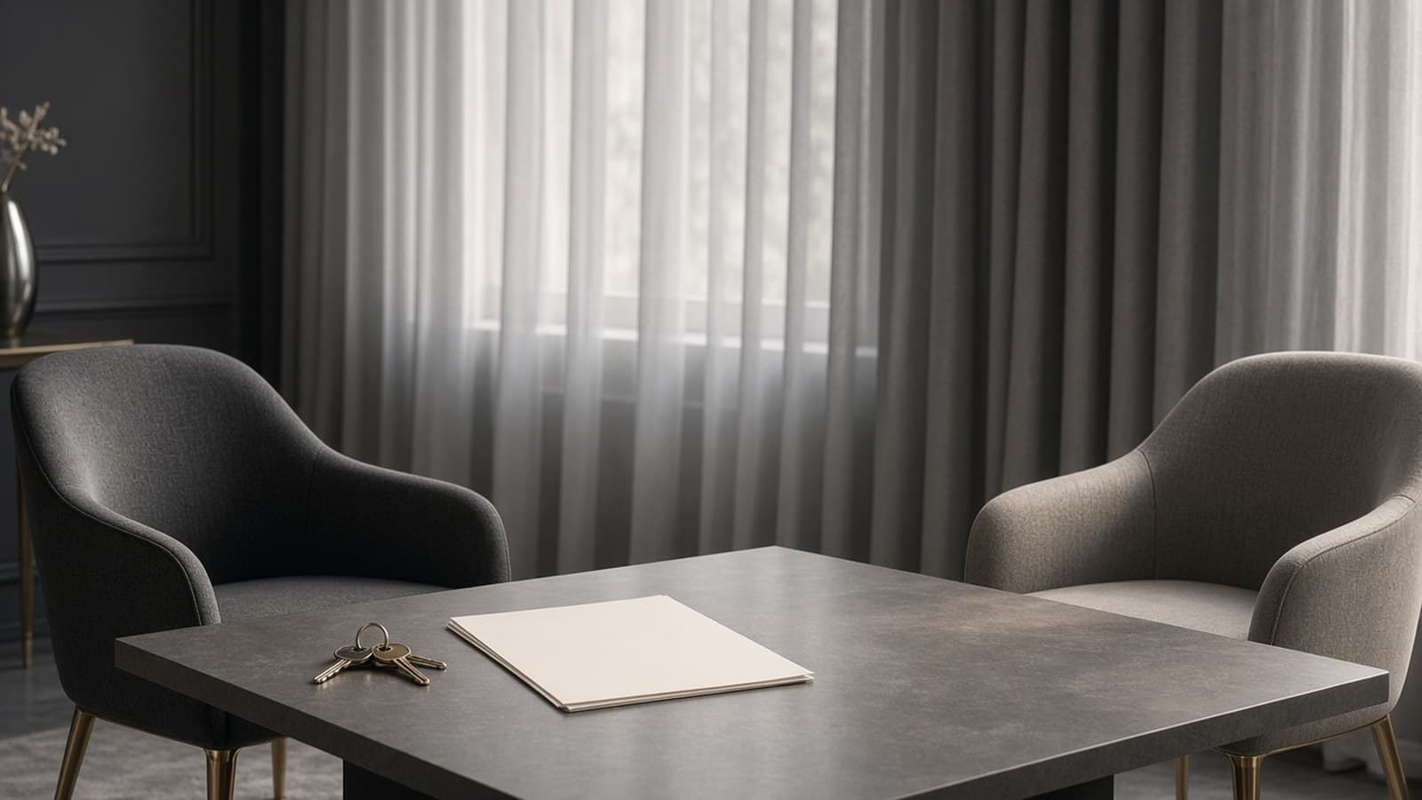 Negotiation table and apartment keys